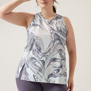Athleta 3X Blue Marble Print Zephr Tank